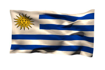 Flag of Uruguay against white background