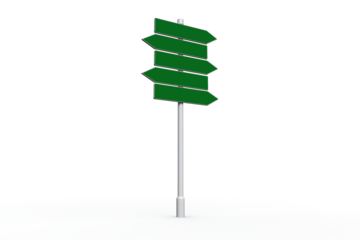 Green signpost