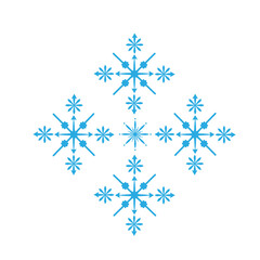 Delicate digital blue snowflake design