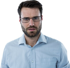 Obraz premium Serious man wearing spectacles