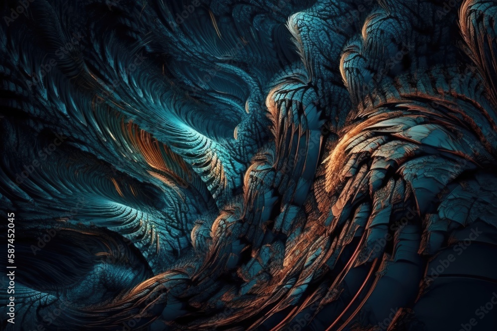 Aufkleber intricate abstract design created through computer graphics. generative ai