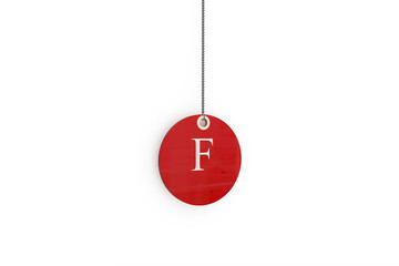 Obraz na płótnie Canvas Digital composite image of red sale tag with letter F