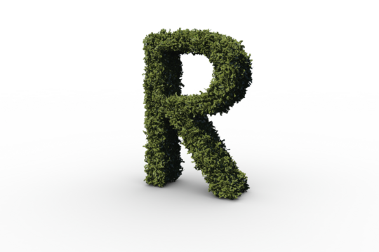 Letter r made of leaves