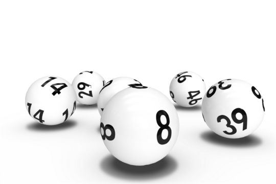 Close-up on lottery balls