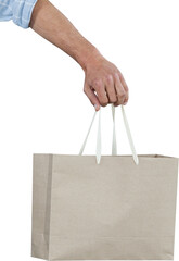 Cropped hand of man holding shopping bag