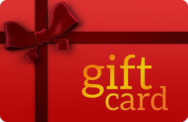 Fototapeta na wymiar Gift card with festive bow