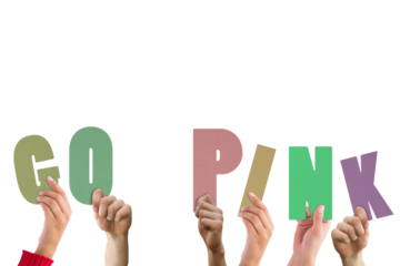 Hands holding up go pink