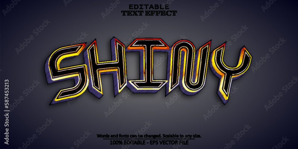 Poster shiny text effect, editable shiny golden text style