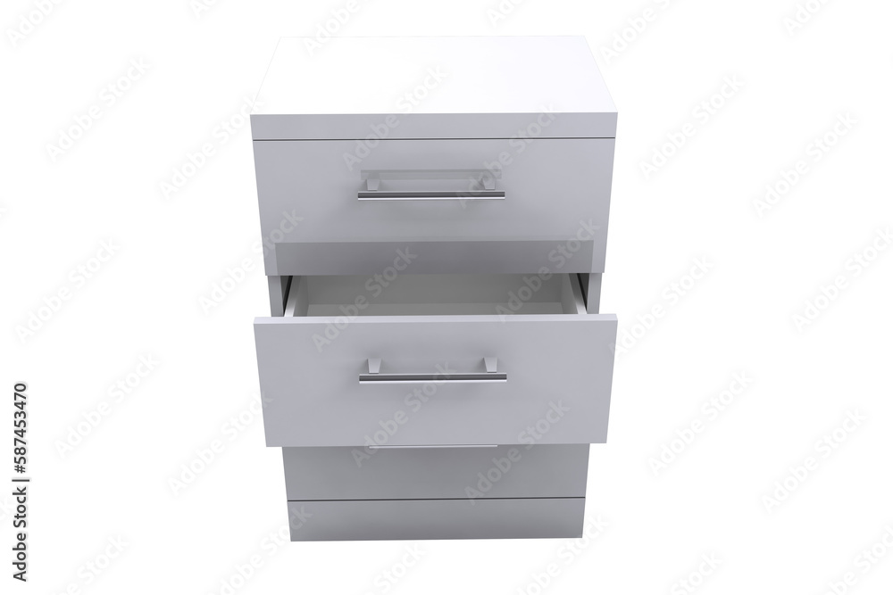 Poster digitally generated image of open filing cabinet