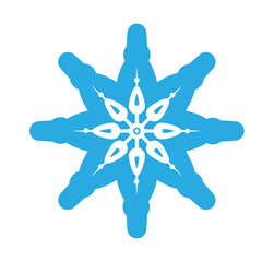 Fototapeta premium Delicate digital blue snowflake design