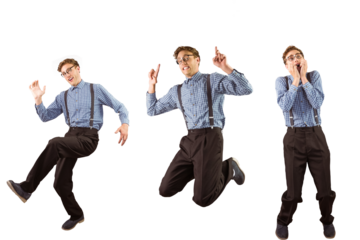 Multiple image of man with various expression