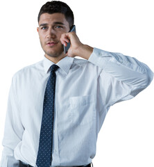 Businessman talking on mobile phone