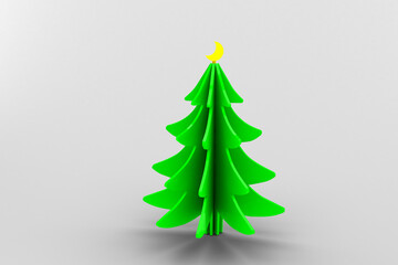Decorative Christmas tree over gray background