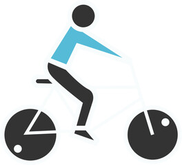 Digital image of person riding bicycle