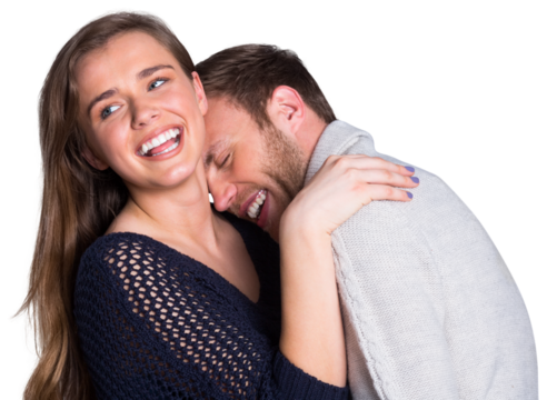 Close up of happy young couple