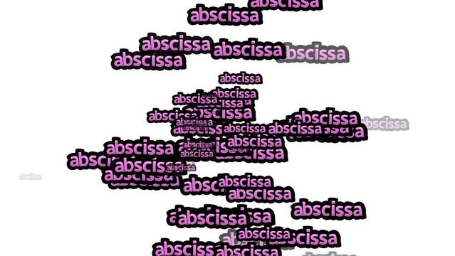 animated video scattered with the words ABSCISSA on a white background