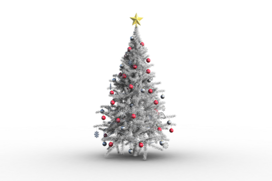 Christmas tree with baubles and star