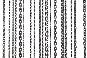 3d image of connected metallic rusty chains