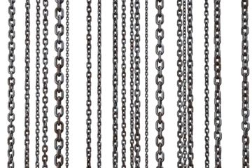3d image of connected metallic rusty chains