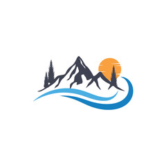 mountain logo icon design vector