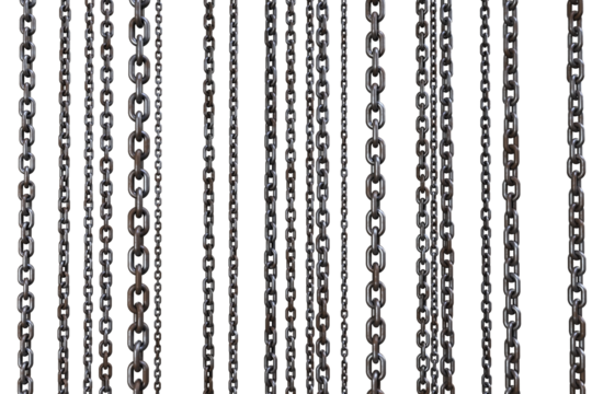 3d image of connected metallic rusty chains