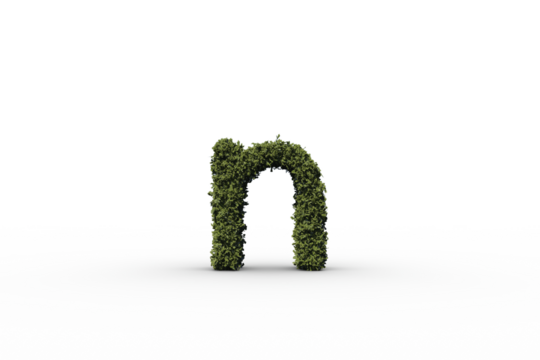 Letter n made of leaves