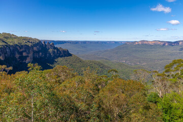 Naklejka na ściany i meble View of Echo Point Blue Mountains three sisters Katoomba Sydney NSW Australia