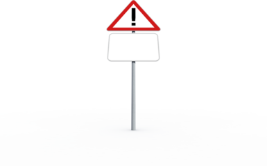 Sign board with exclamation mark