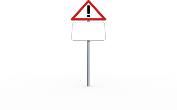 Sign board with exclamation mark - Powered by Adobe