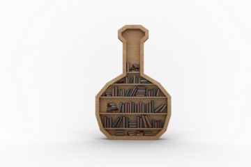 Wooden florence flask shaped bookshelf 