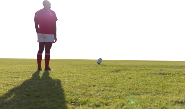Male rugby player standing