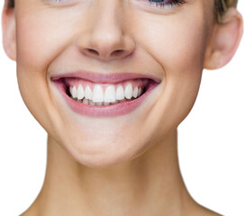 Closeup of beautiful young woman smiling