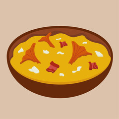 illustration of banosh, traditional ukrainian food. vector