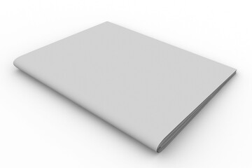 Folded blank paper against white background