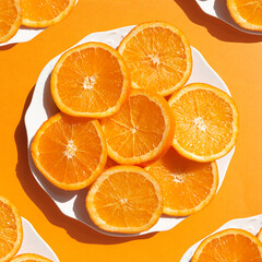 Orange Slices on Orange Background