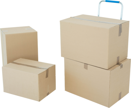 Cardboard boxes on white background