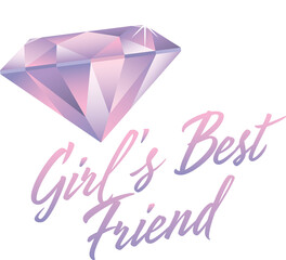 Diamond and girl's best friend text icon