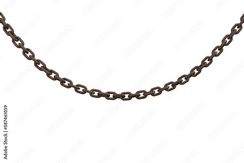 Poster 3d image of linked metallic chain hanging