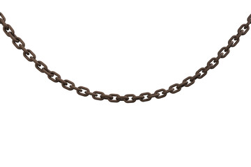 3d image of linked metallic chain hanging