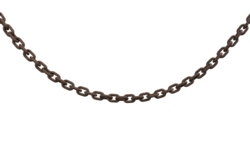 3d image of linked metallic chain hanging