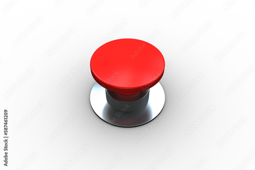 Poster digitally generated red push button