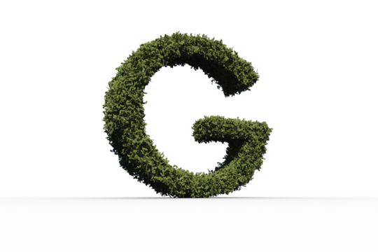 Letter g made of leaves