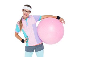 Geeky hipster posing in sportswear