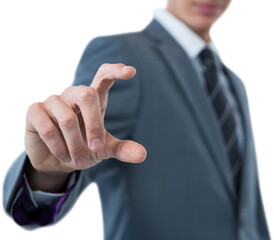 Businessman making hand gesture