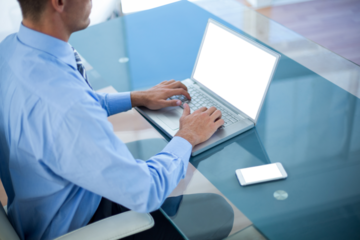 Businessman using his laptop 