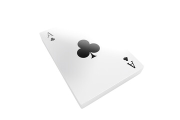 Playing cards with ace of clubs on top