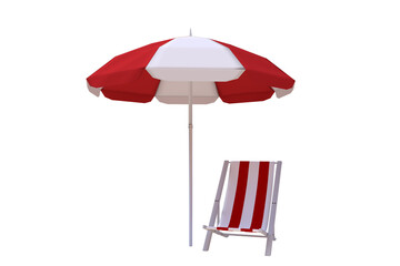 Composite image of folding chair and parasol