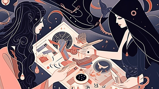 Magic illustration and alchemy.Generative AI