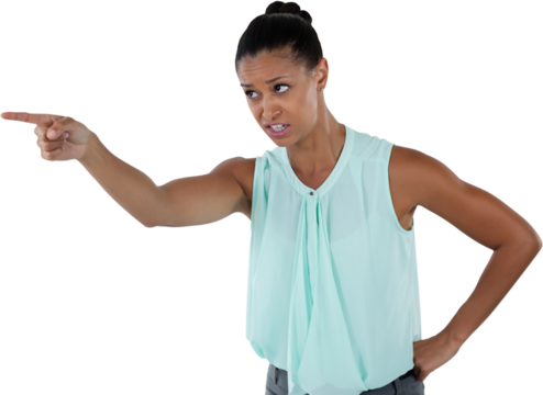Angry businesswoman pointing - Powered by Adobe