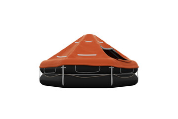 Digital image of orange and black tent